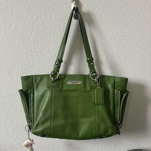 Coach Olive Green Leather Tote